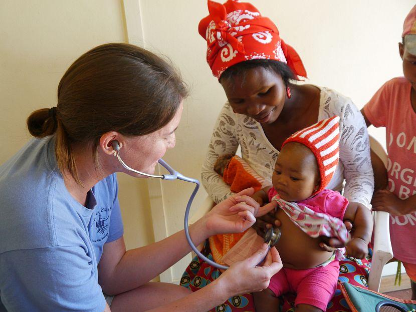 African children receiving health care