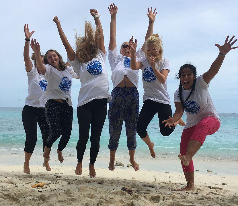 Volunteer group in the Maldives