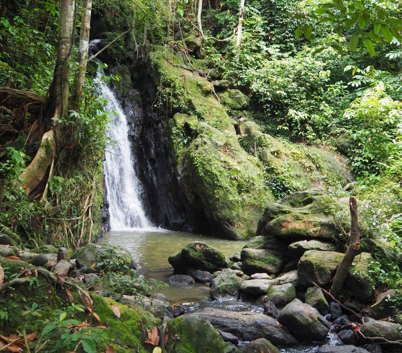 waterfall in the jungle in borneo 
